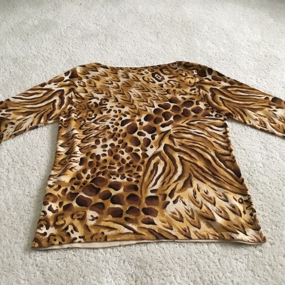 August Silk Animal Print Knit top - Picture 3 of 7
